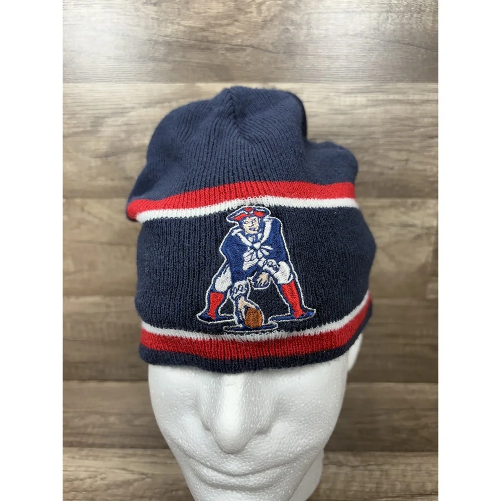 New England Patriots Holloway Beanie Winter Hat Blue Red One Size